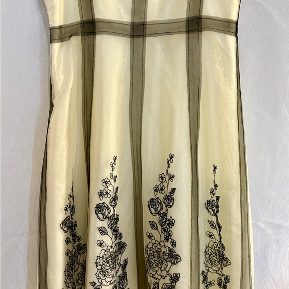 Gabriella Skye NY Ivory Black Embroidered Dress 50s Inspired Vtg Elegance Sz 12 - Picture 8 of 15